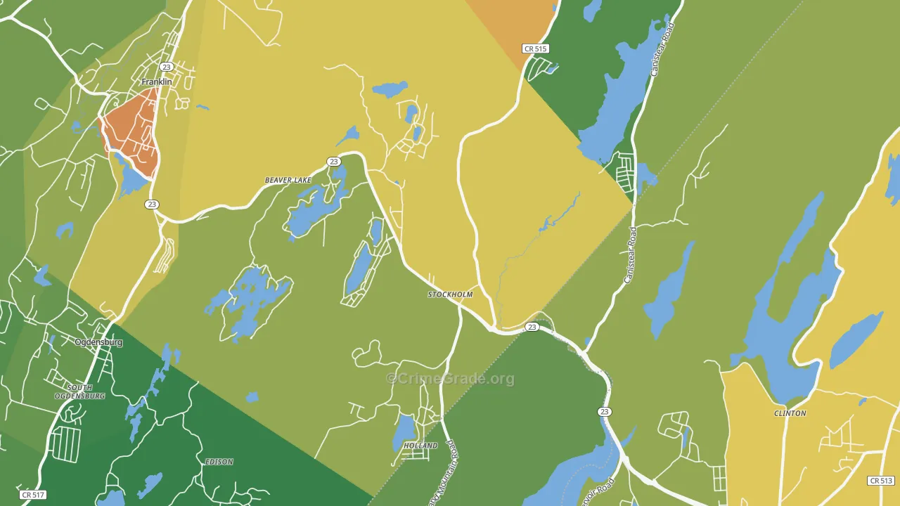 07460, NJ Map of Theft Rates