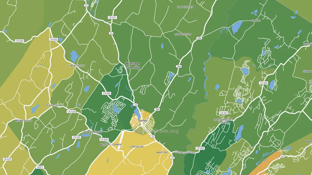 07461, NJ Map of Theft Rates