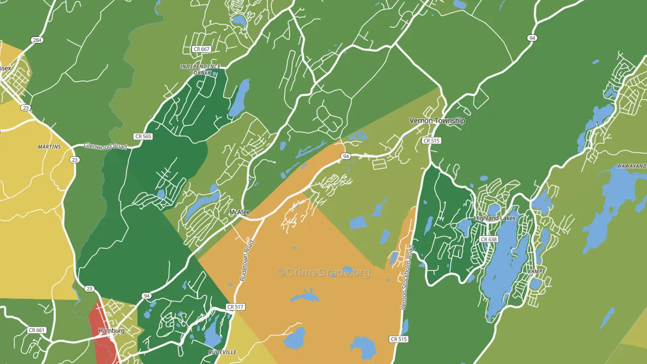 07462, NJ Map of Theft Rates