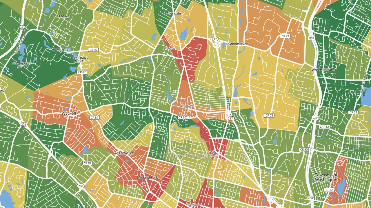 07463, NJ Map of Theft Rates