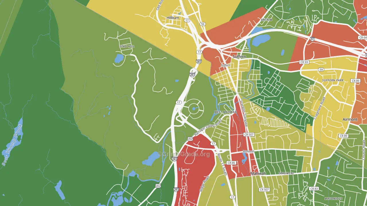 07495, NJ Map of Theft Rates