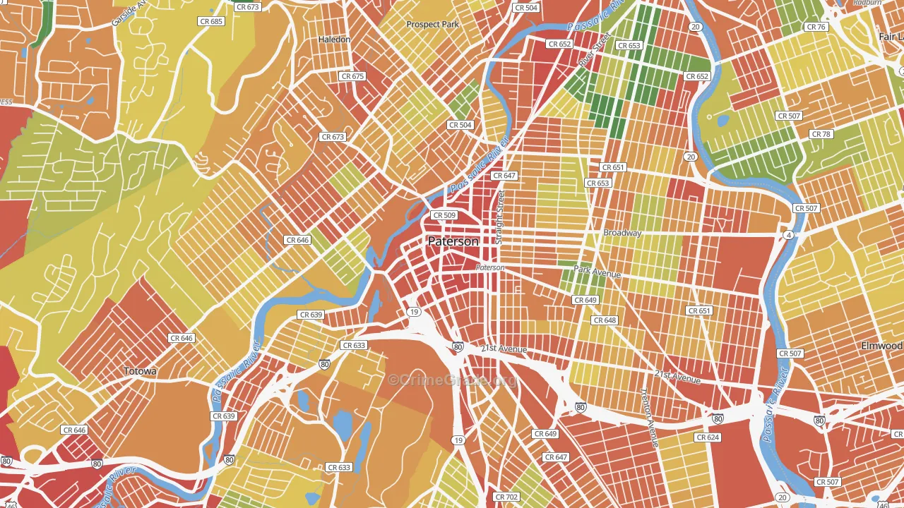07505, NJ Map of Theft Rates