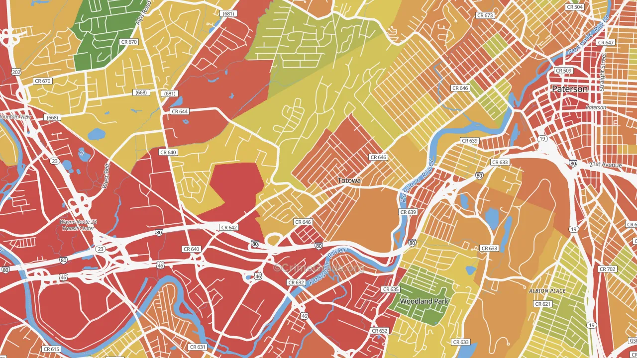 07512, NJ Map of Theft Rates