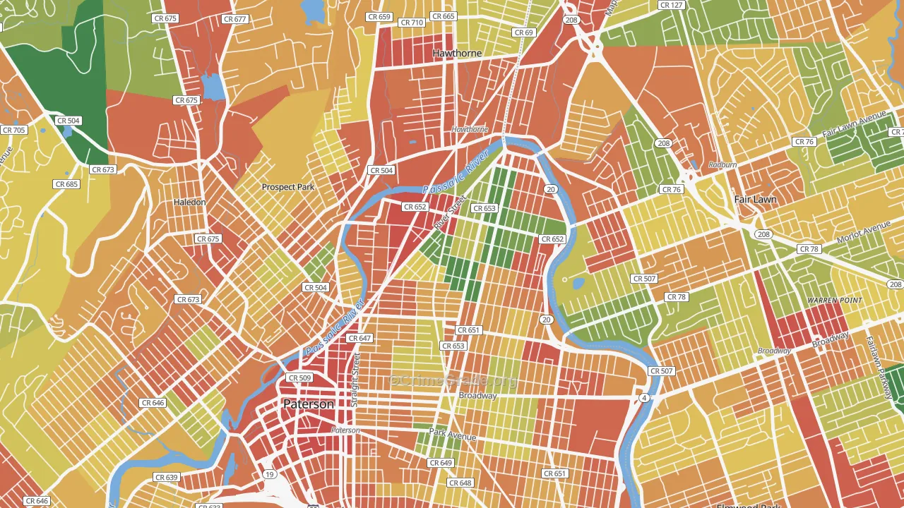 07524, NJ Map of Theft Rates