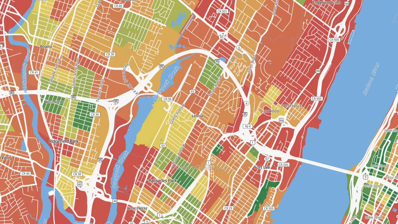 07605, NJ Map of Theft Rates