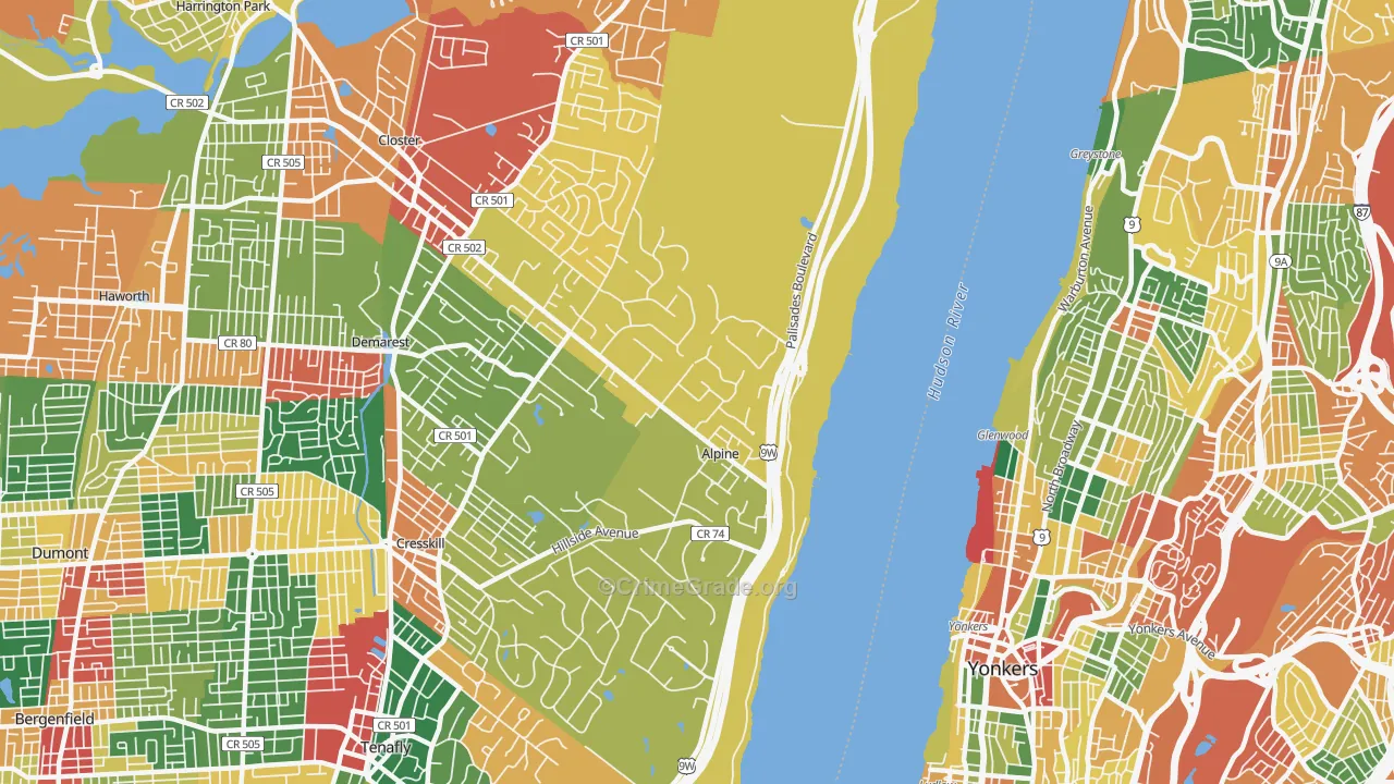 07620, NJ Map of Theft Rates