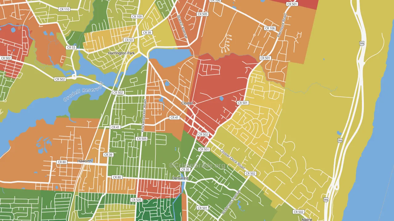 07624, NJ Map of Theft Rates