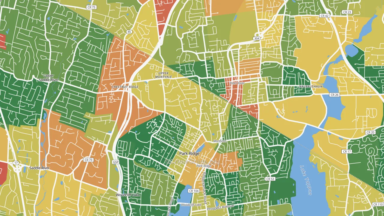 07645, NJ Map of Theft Rates
