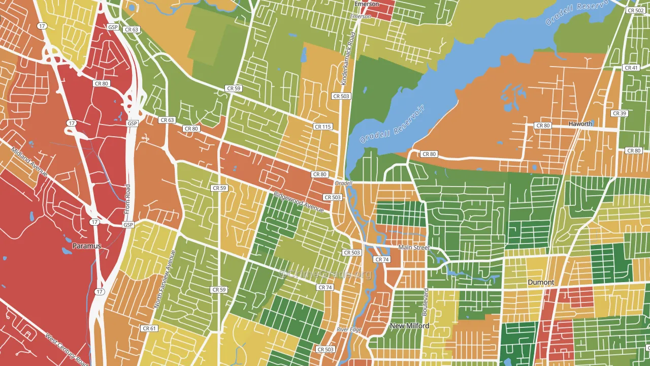 07649, NJ Map of Theft Rates