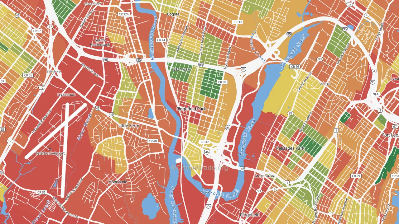 07660, NJ Map of Theft Rates