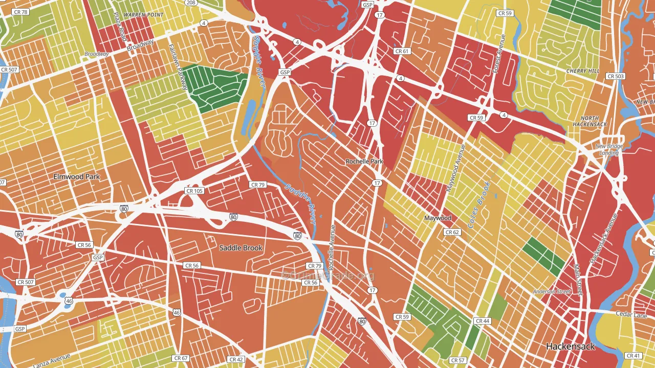 07662, NJ Map of Theft Rates