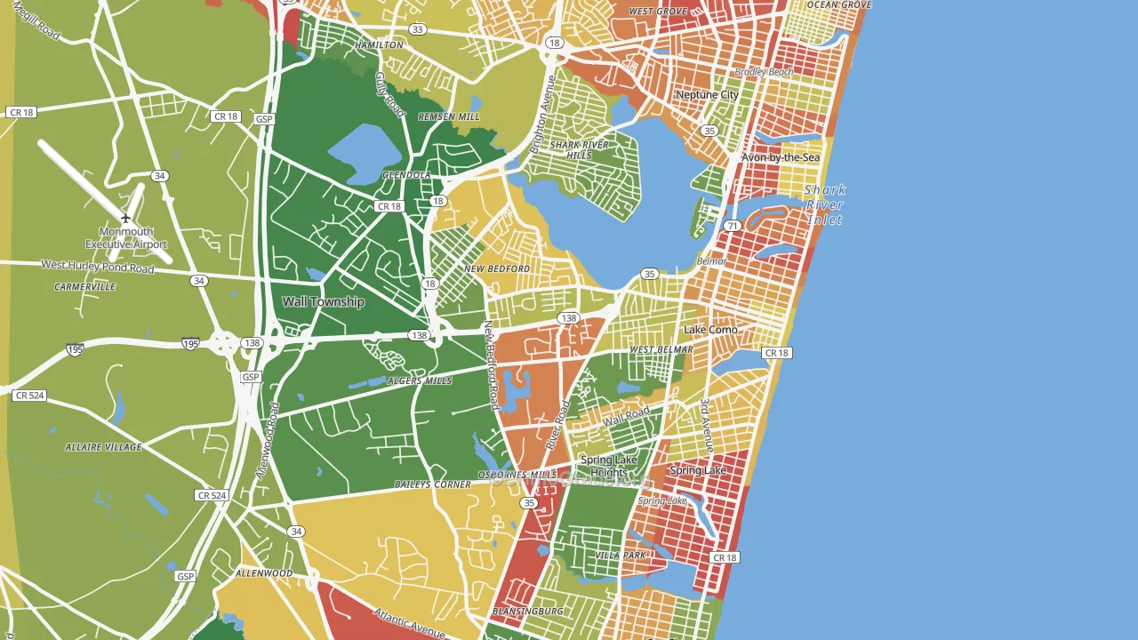 07719, NJ Map of Theft Rates