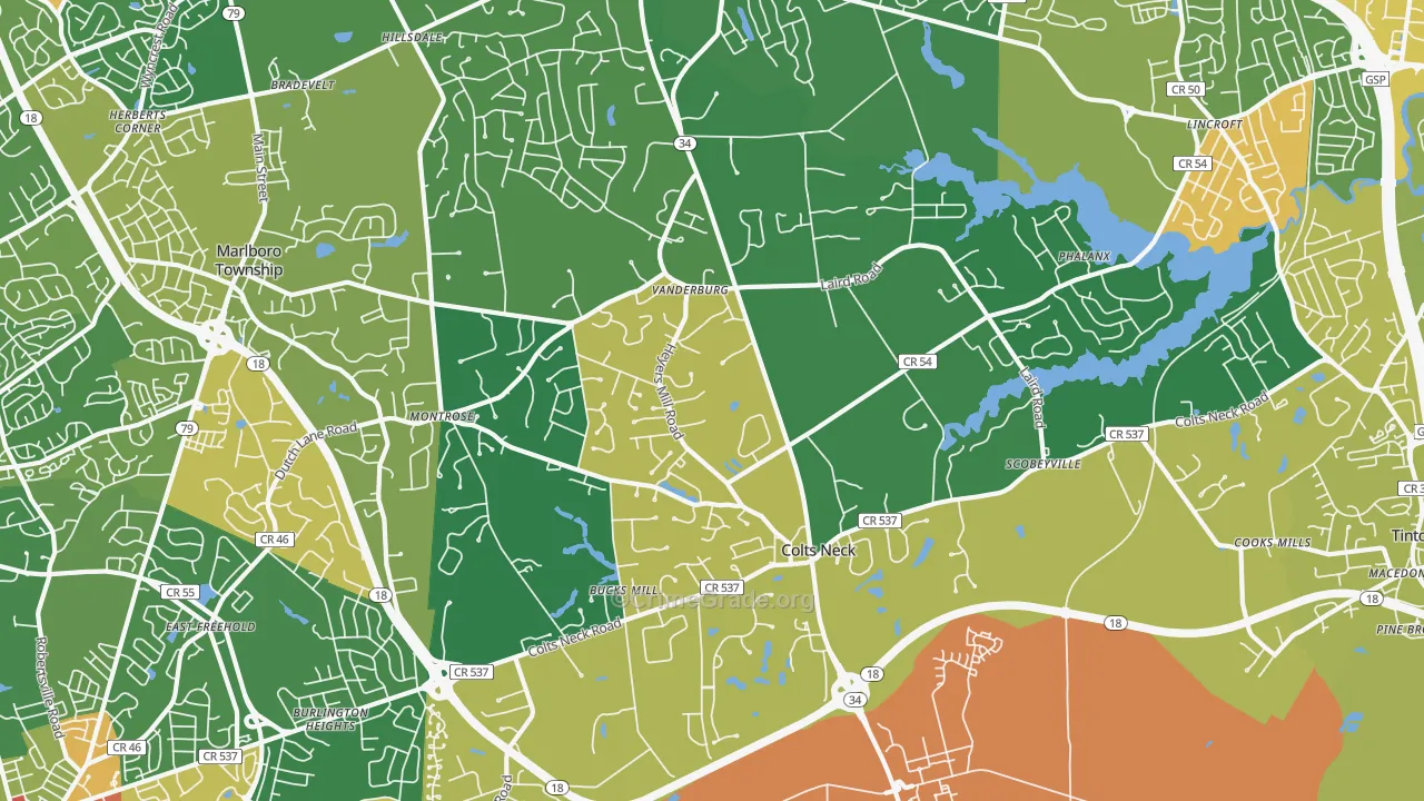 07722, NJ Map of Theft Rates