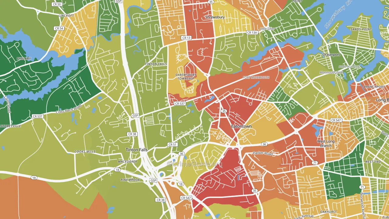 07724, NJ Map of Theft Rates