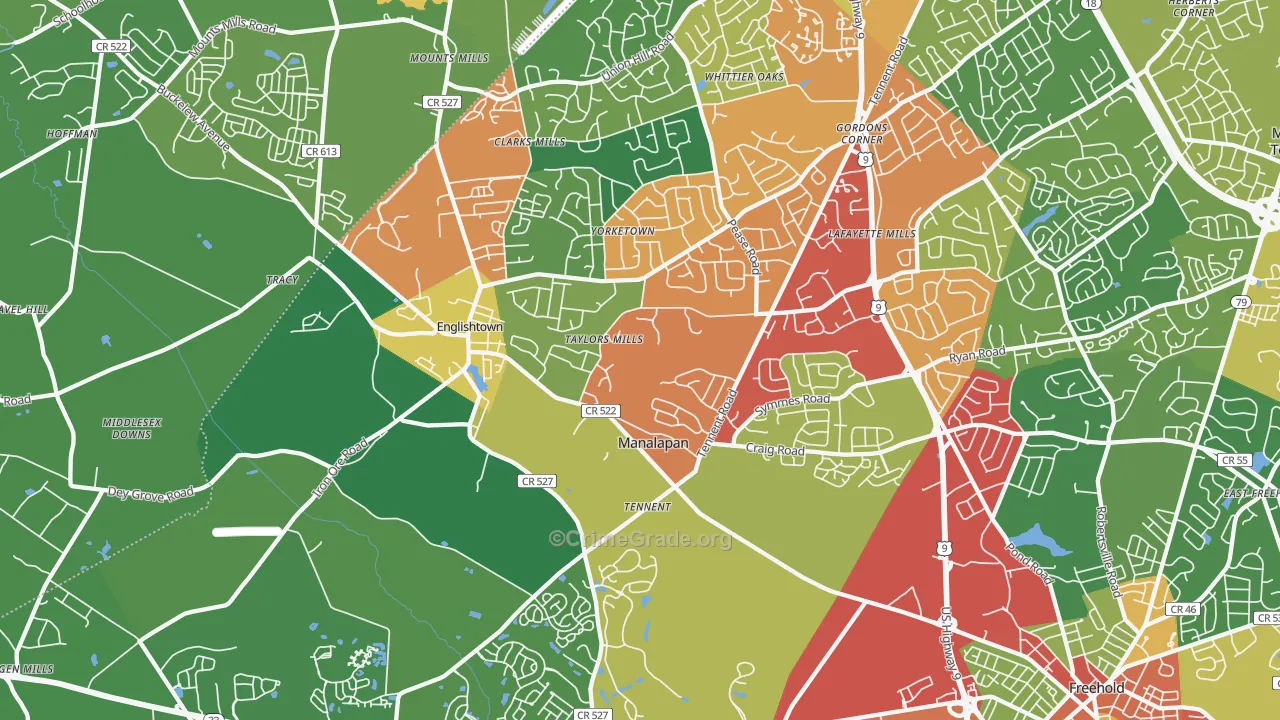 07726, NJ Map of Theft Rates