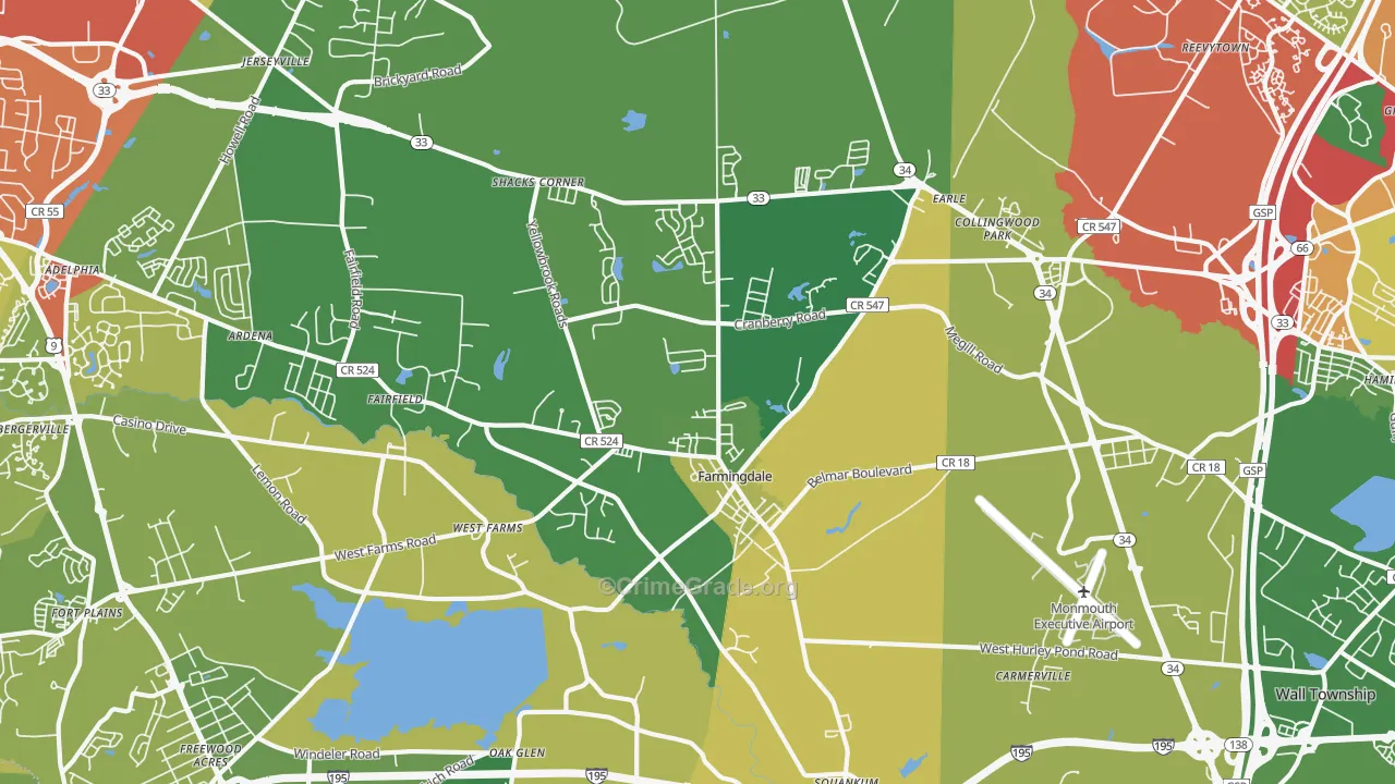 07727, NJ Map of Theft Rates