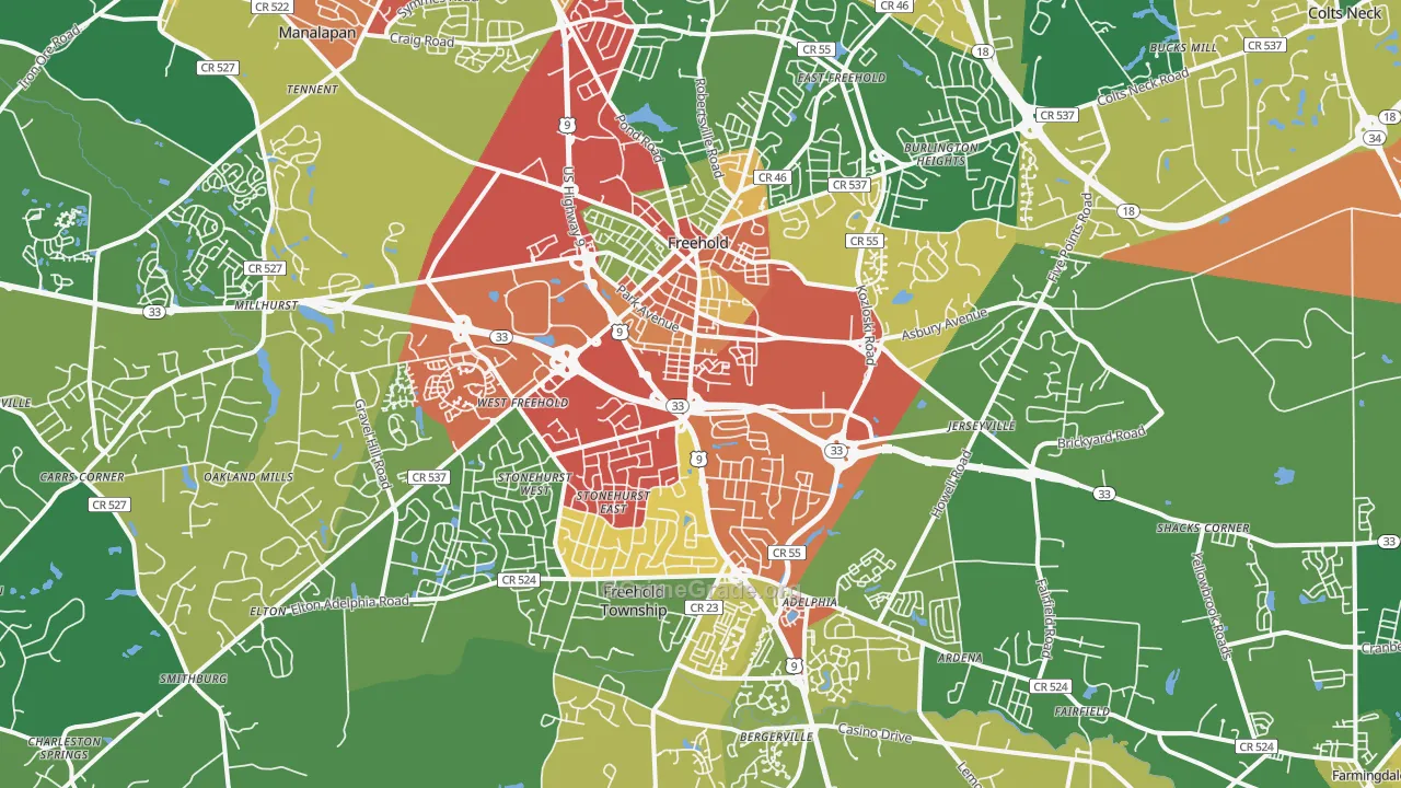 07728, NJ Map of Theft Rates