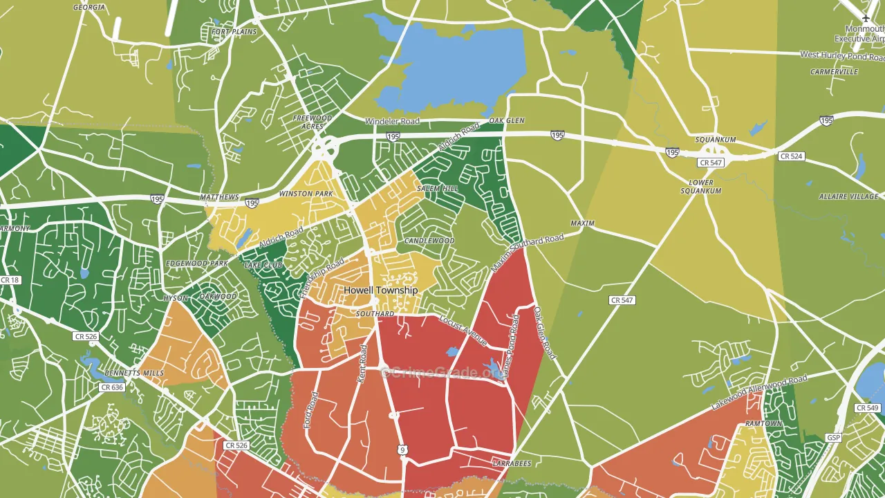 07731, NJ Map of Theft Rates