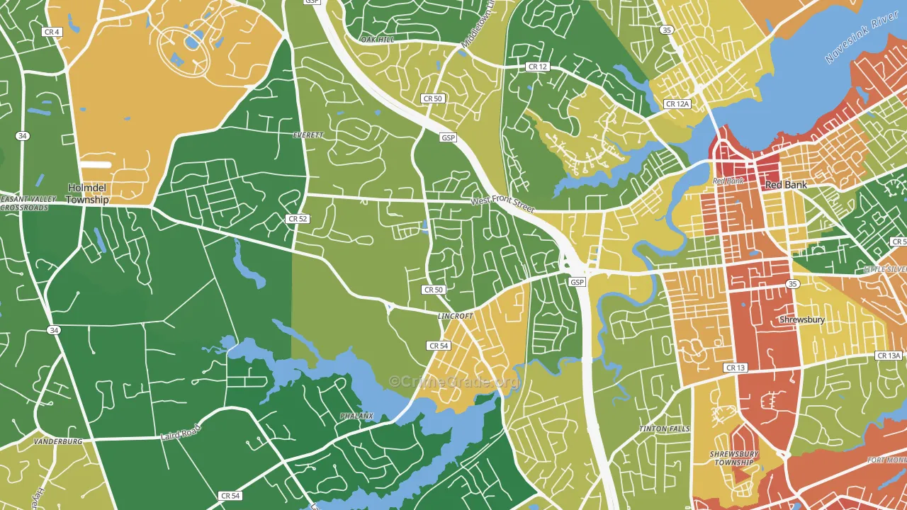 07738, NJ Map of Theft Rates