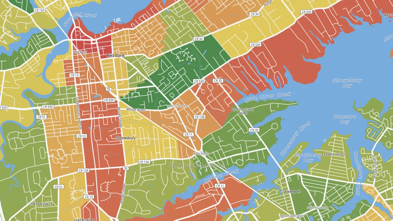 07739, NJ Map of Theft Rates