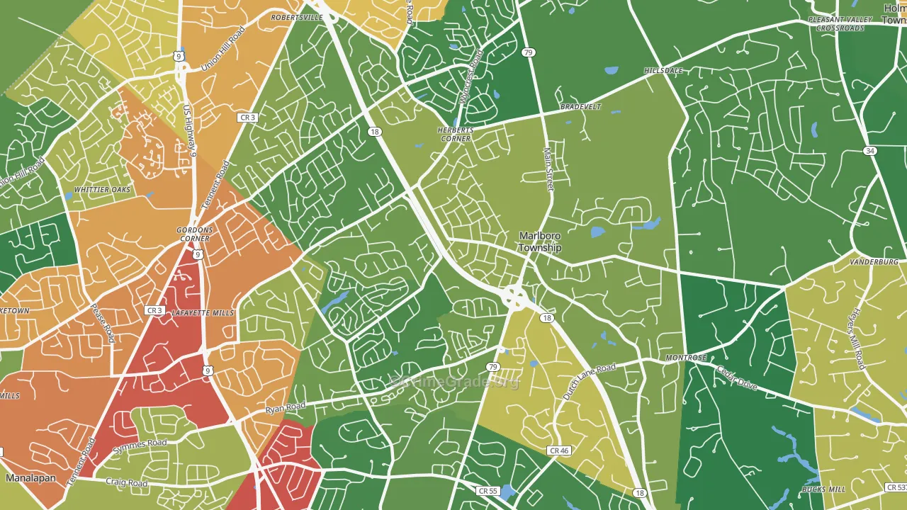 07746, NJ Map of Theft Rates