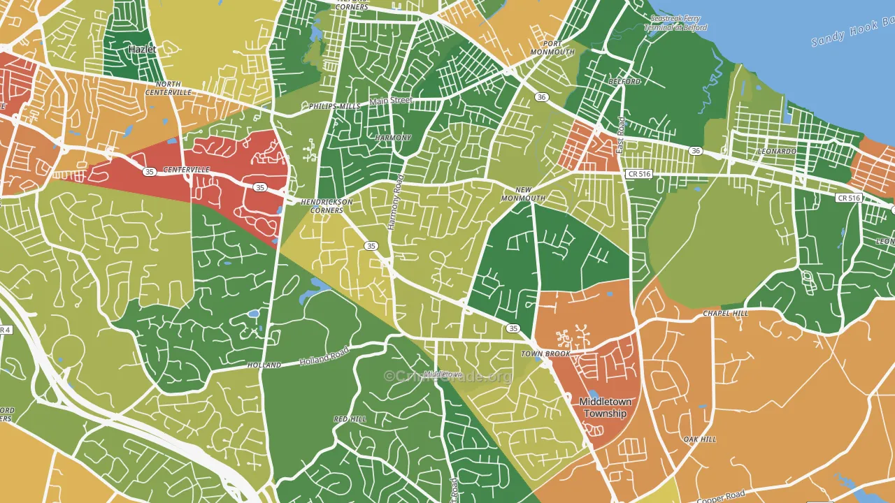 07748, NJ Map of Theft Rates