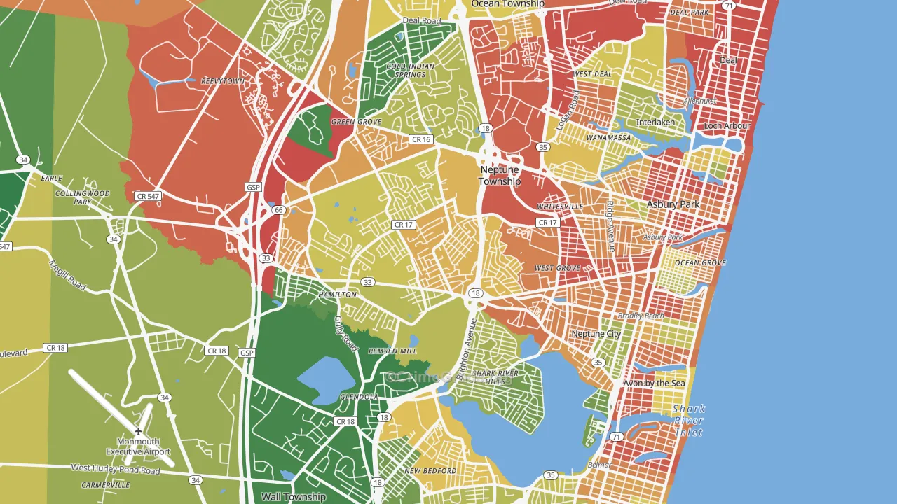 07753, NJ Map of Theft Rates