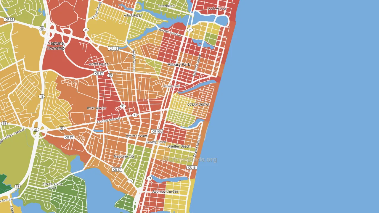 07756, NJ Map of Theft Rates