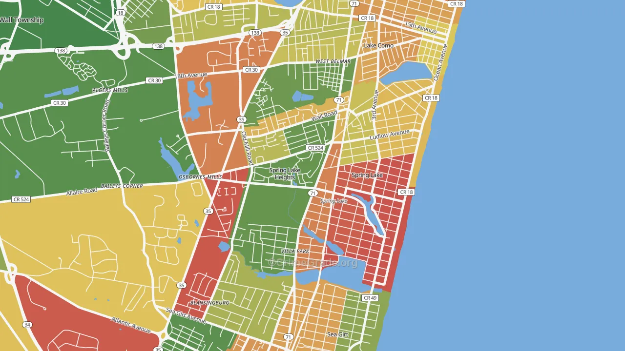 07762, NJ Map of Theft Rates
