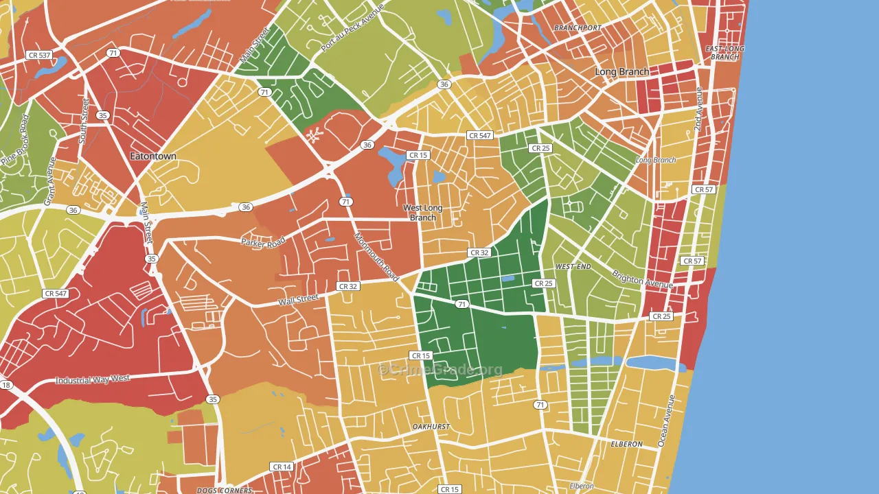 07764, NJ Map of Theft Rates