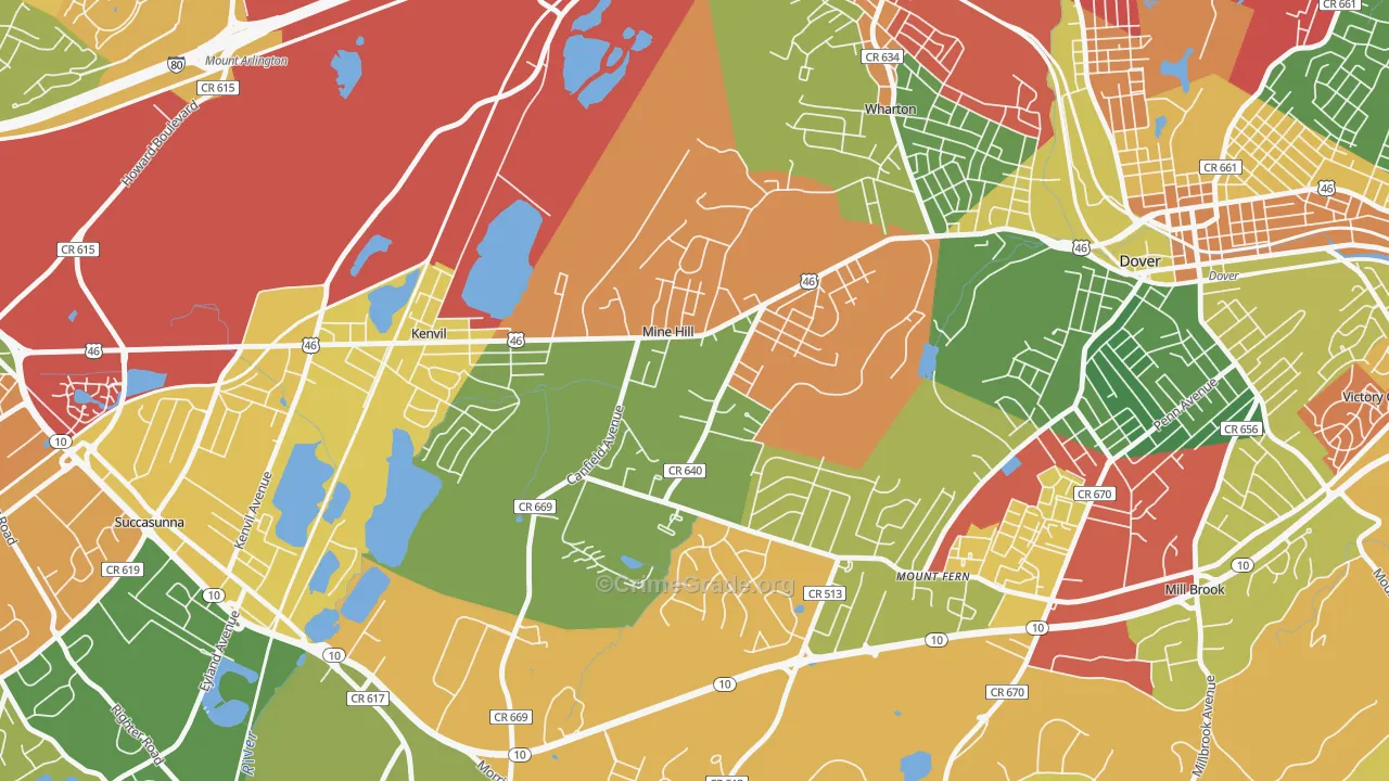 07803, NJ Map of Theft Rates