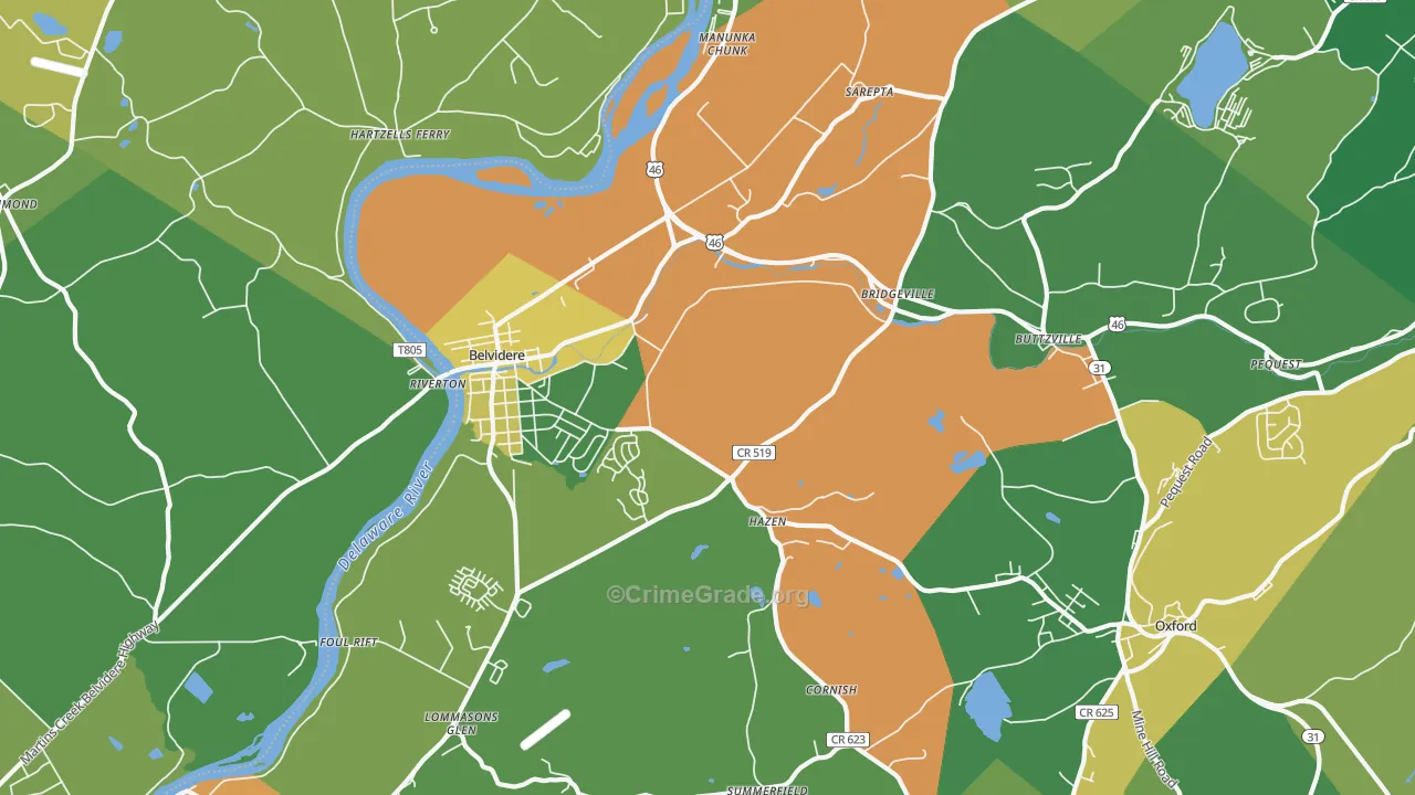 07823, NJ Map of Theft Rates