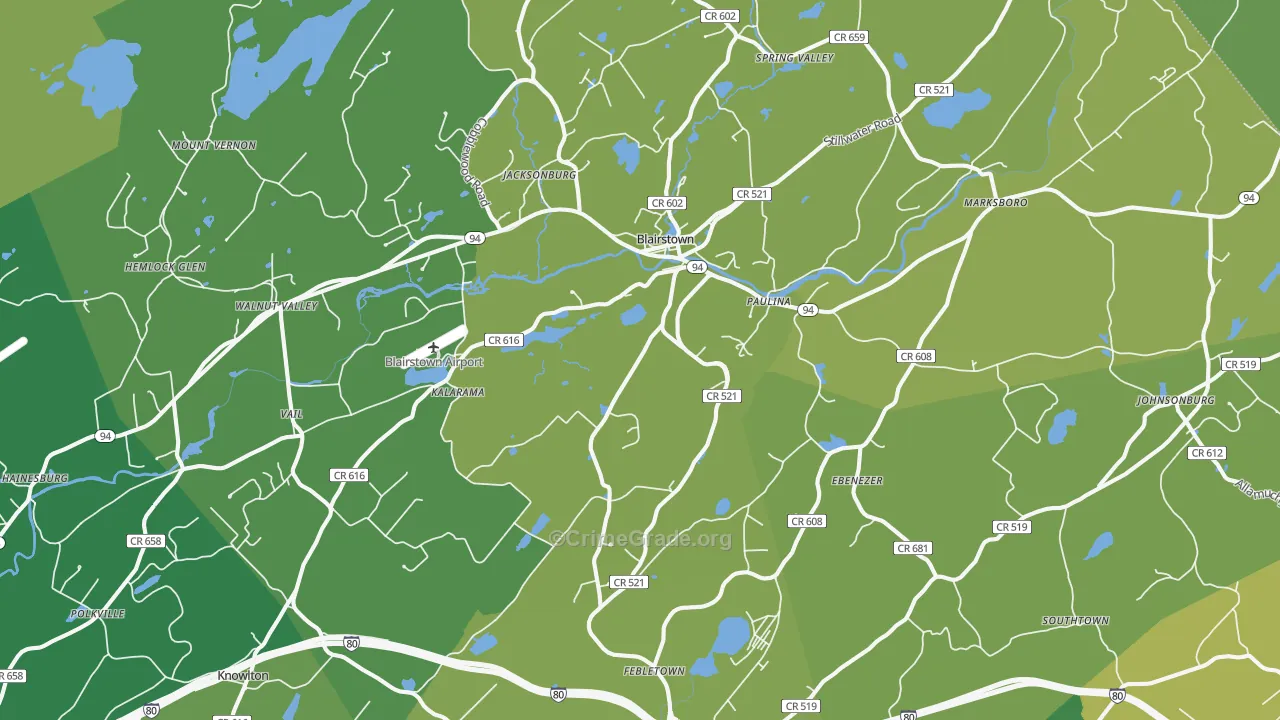 07825, NJ Map of Theft Rates