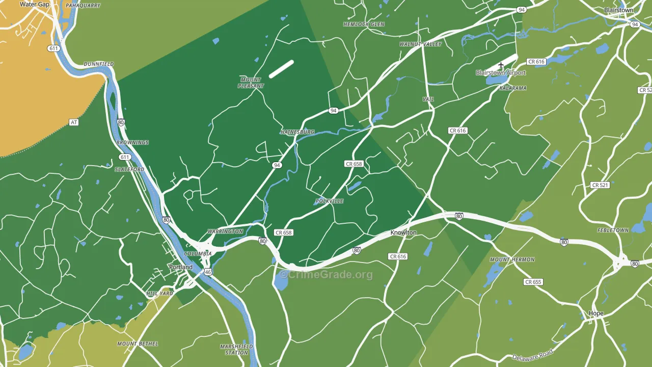07832, NJ Map of Theft Rates