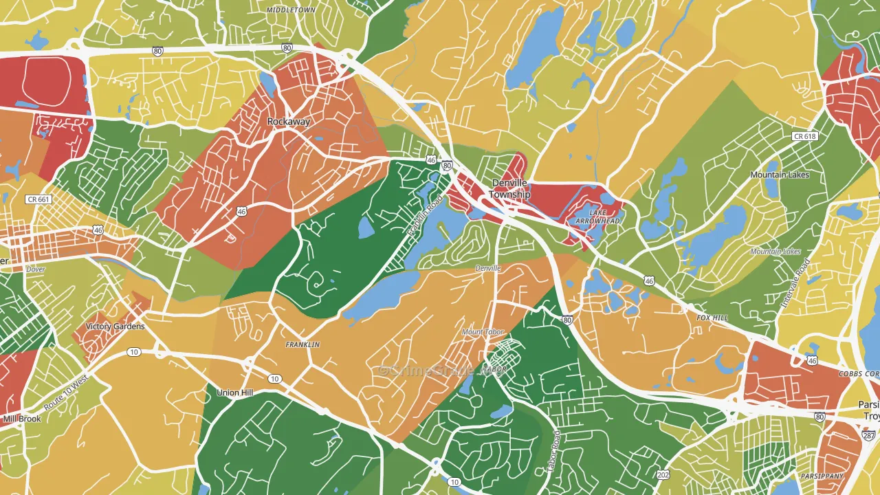 07834, NJ Map of Theft Rates