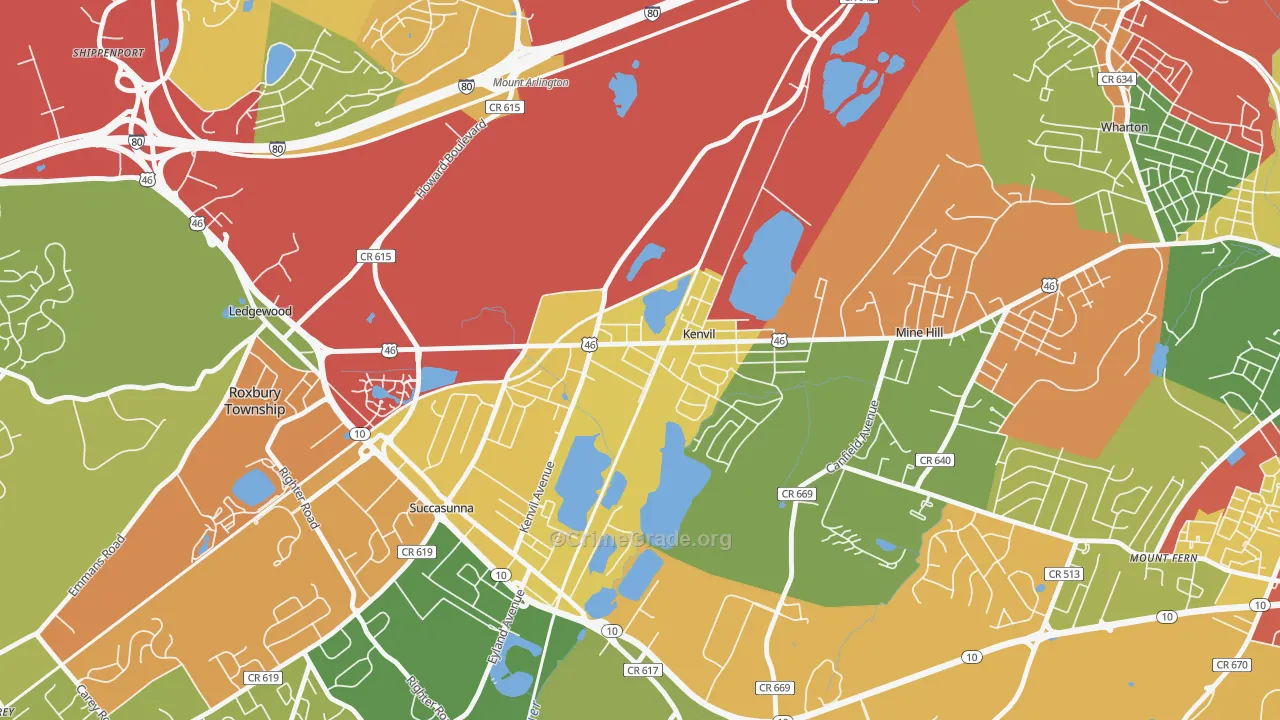 07847, NJ Map of Theft Rates