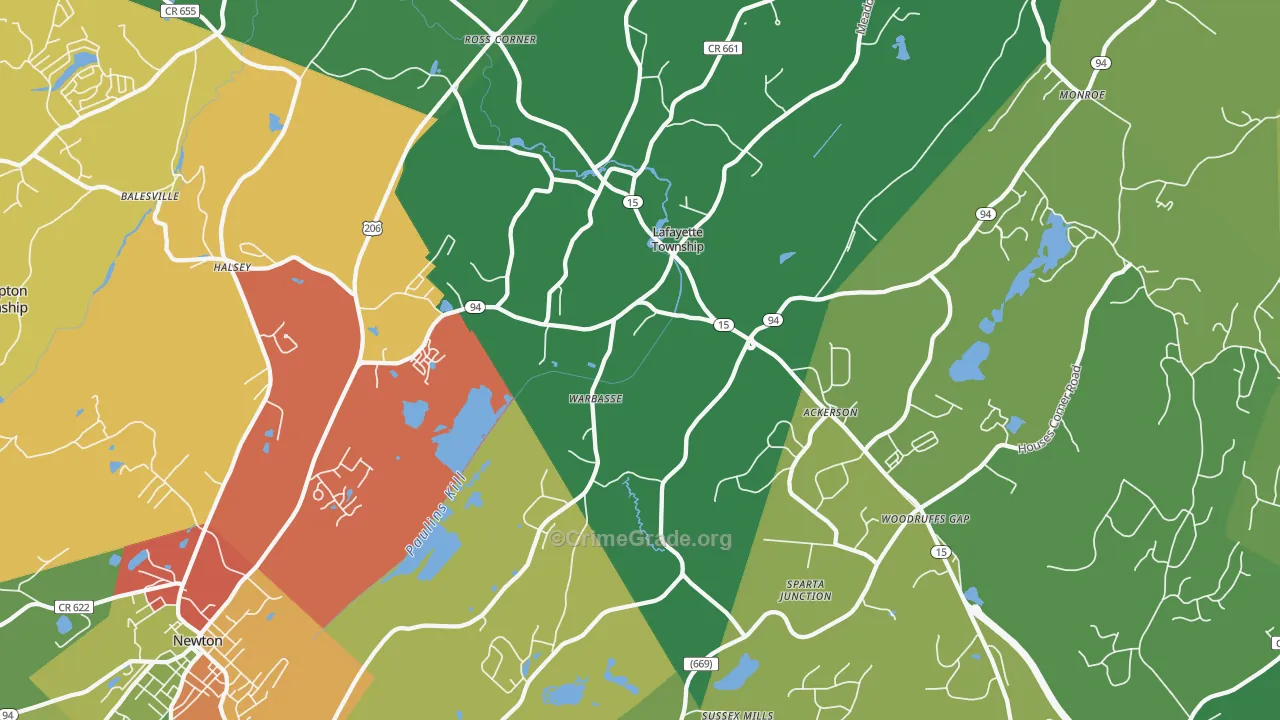 07848, NJ Map of Theft Rates