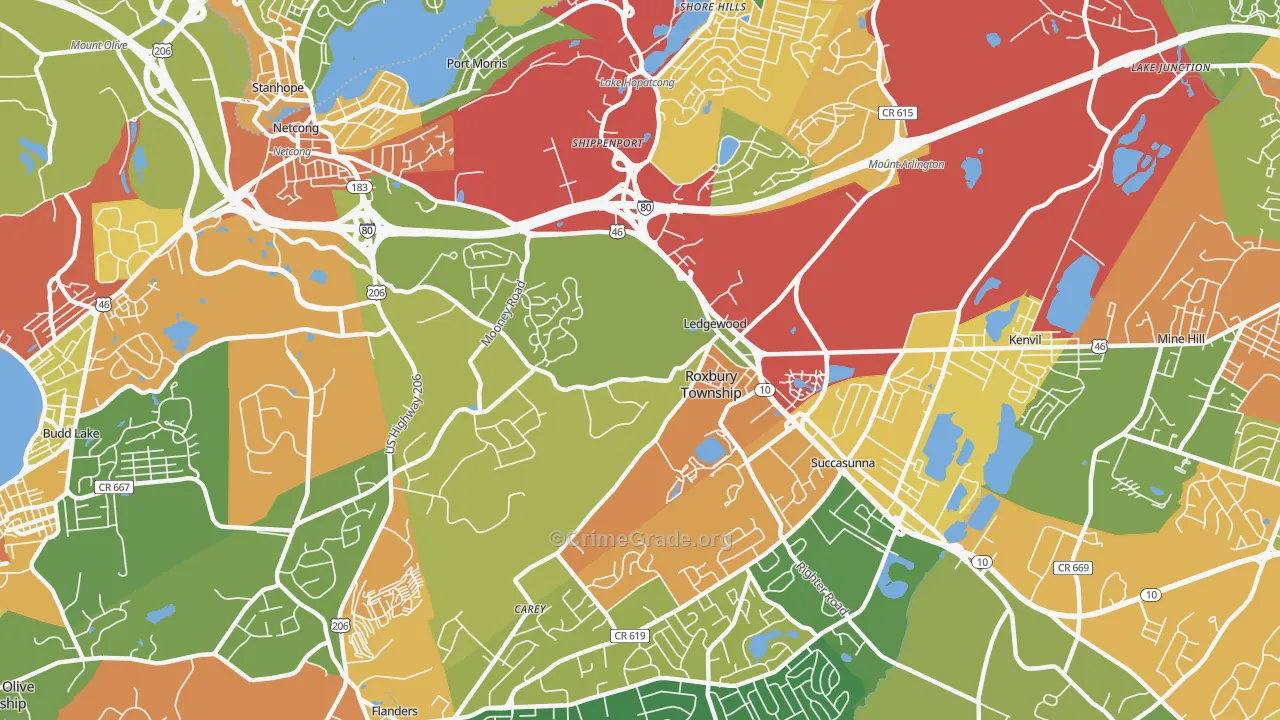 07852, NJ Map of Theft Rates