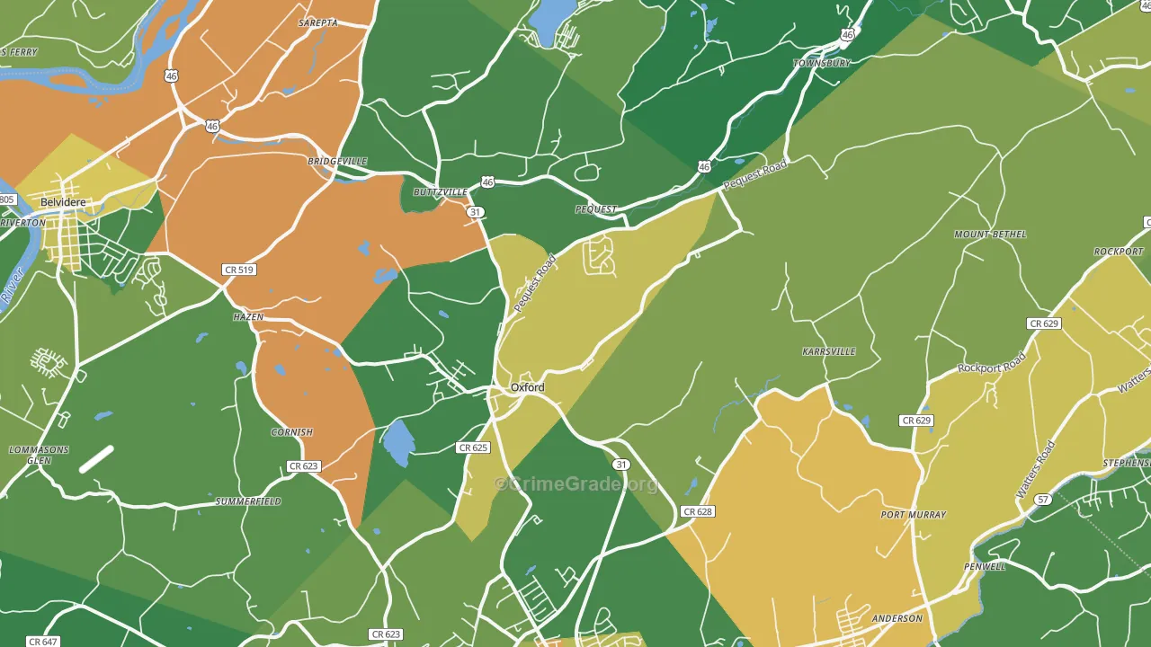 07863, NJ Map of Theft Rates