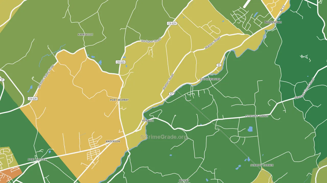 07865, NJ Map of Theft Rates
