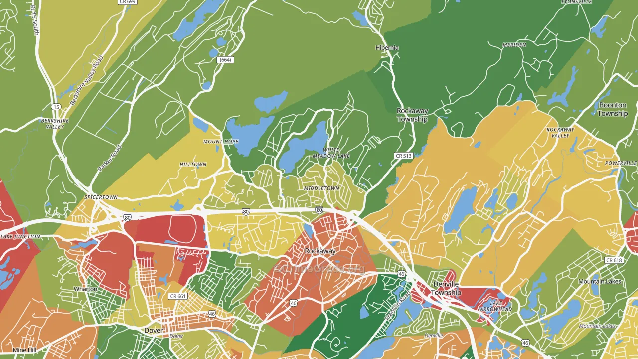 07866, NJ Map of Theft Rates