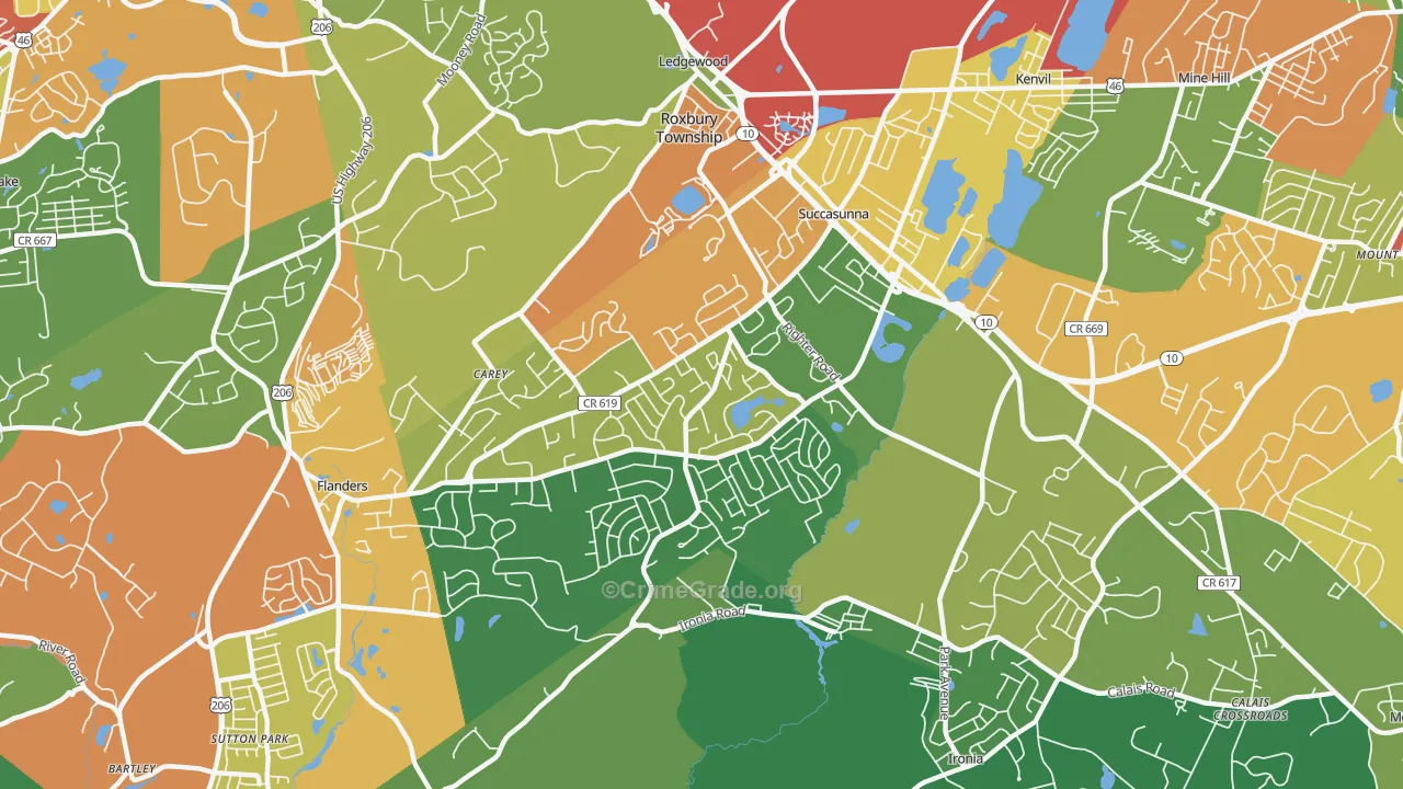 07876, NJ Map of Theft Rates