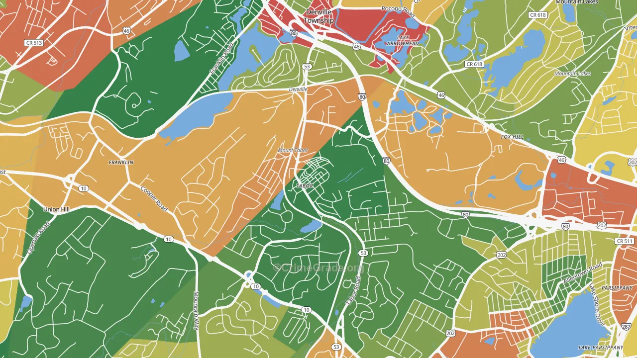 07878, NJ Map of Theft Rates