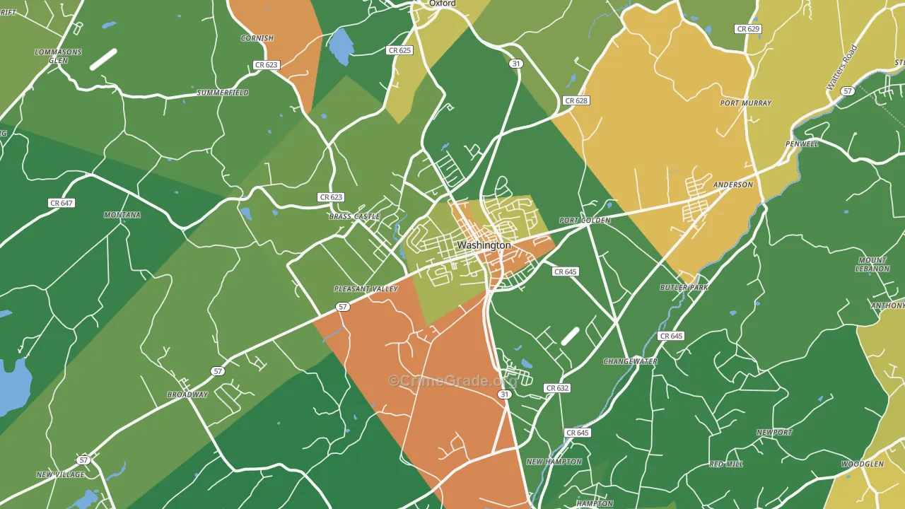 07882, NJ Map of Theft Rates