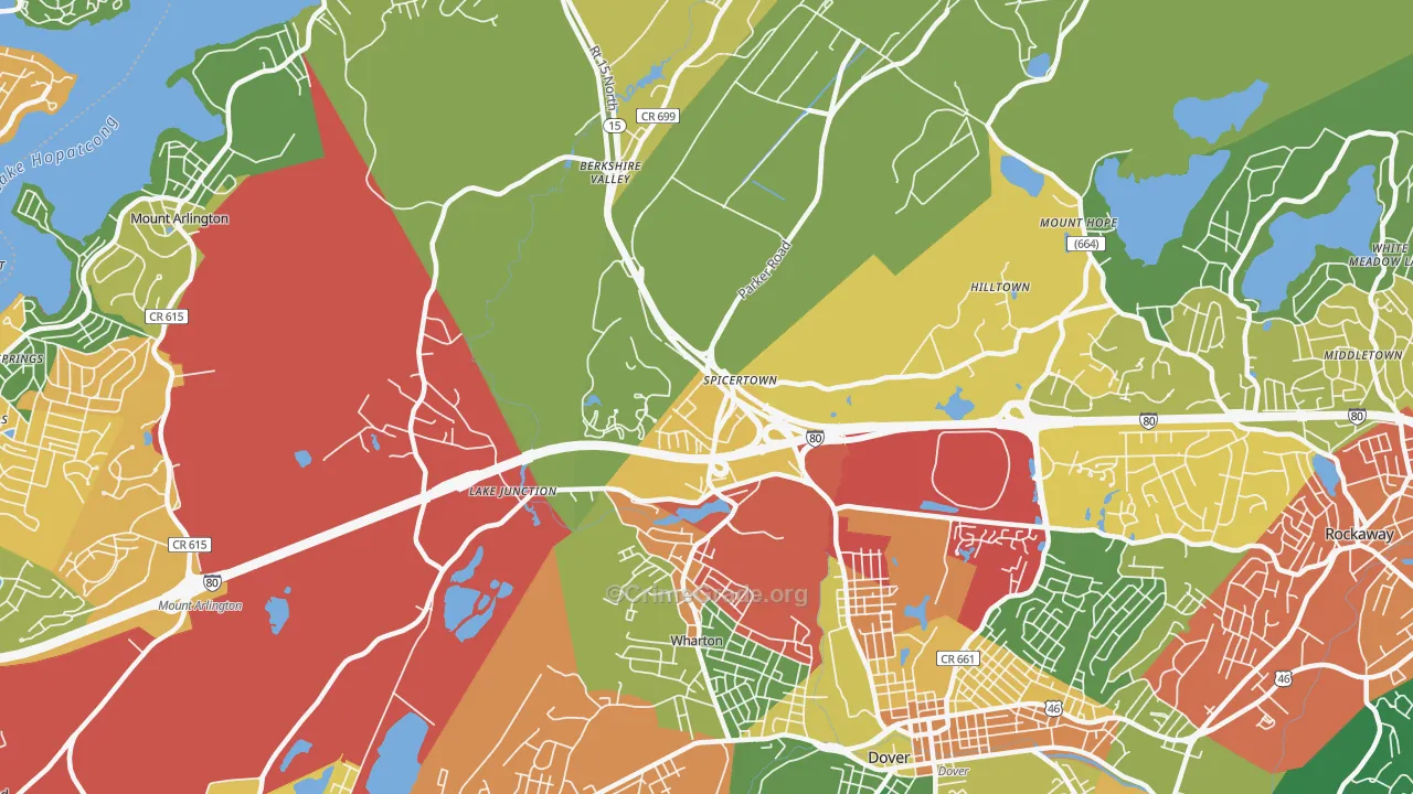 07885, NJ Map of Theft Rates