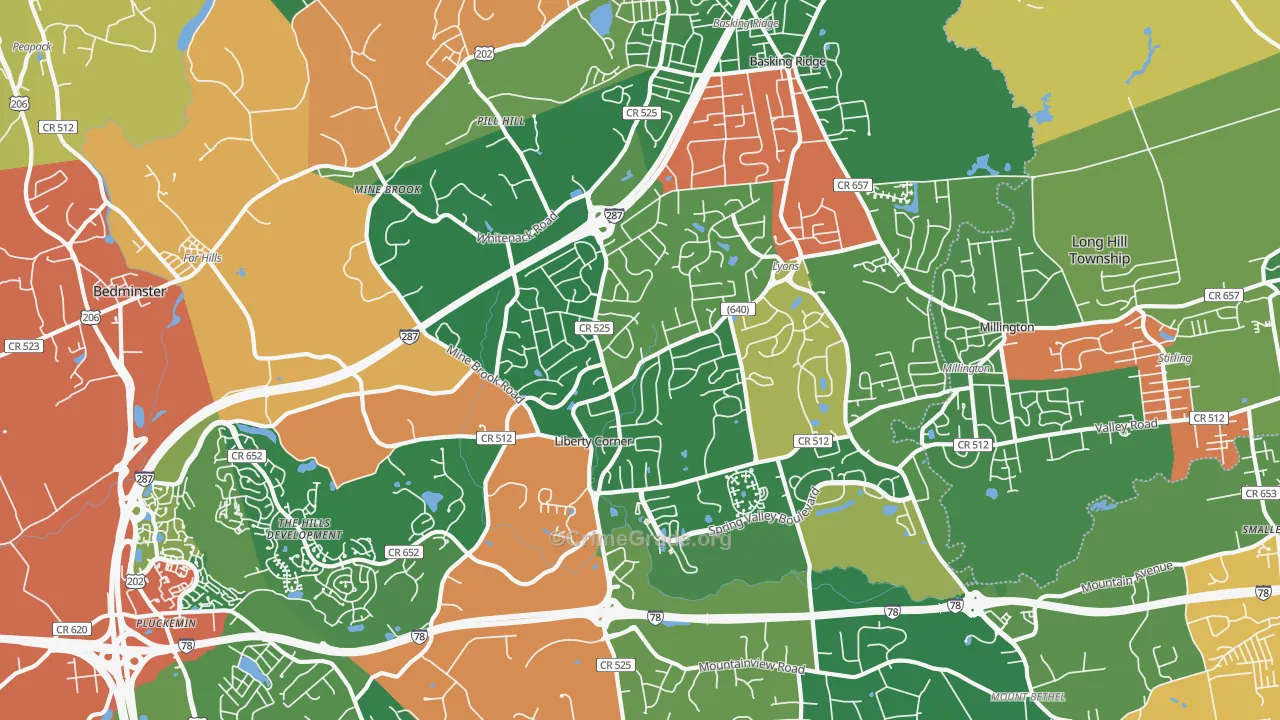 07920, NJ Map of Theft Rates