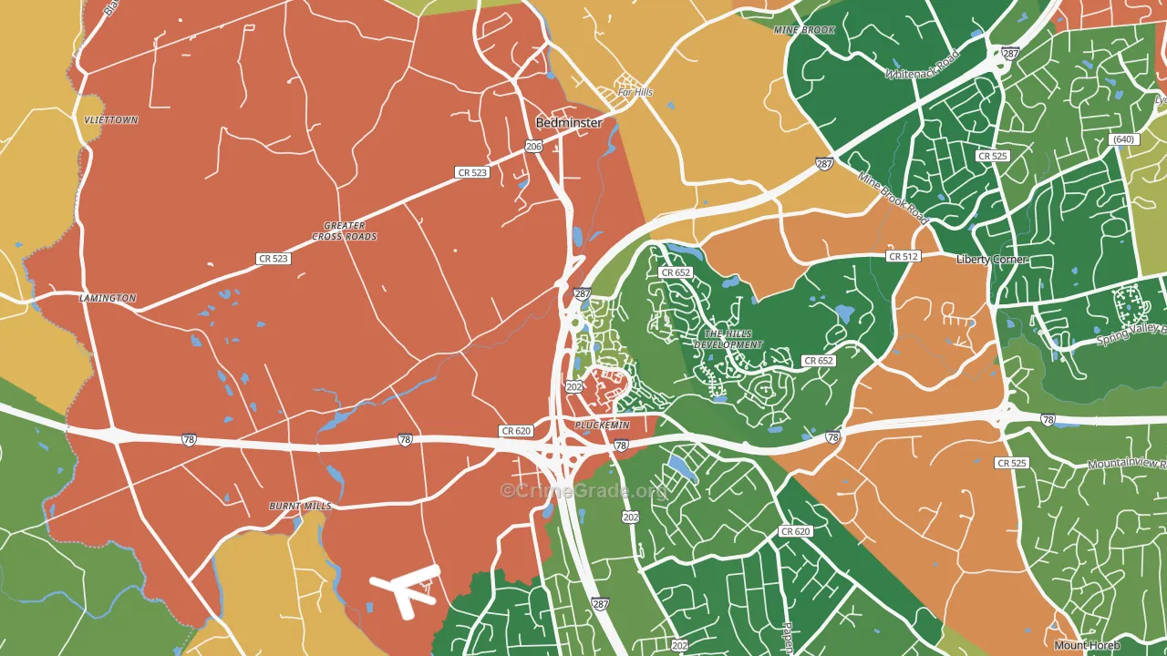 07921, NJ Map of Theft Rates