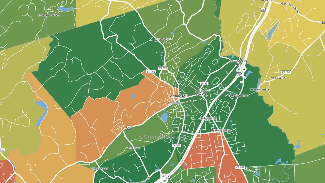 07924, NJ Map of Theft Rates