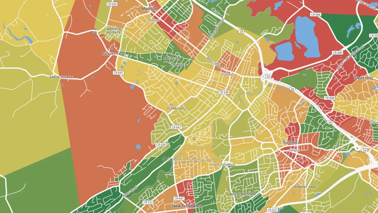 07928, NJ Map of Theft Rates
