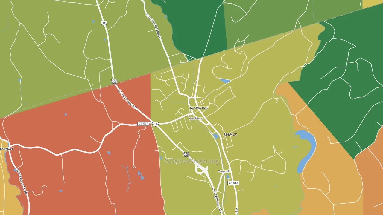 07934, NJ Map of Theft Rates